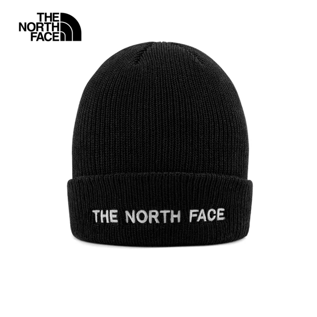 The North Face 北面男女款黑色品牌刺繡字樣毛帽｜8A3DJK3