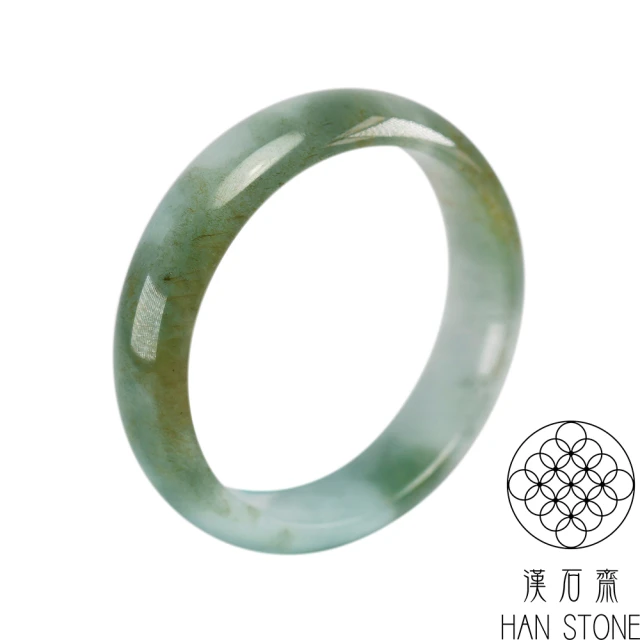 漢石齋 天然翡翠A貨 寶寶鐲玉鐲 冰糯種飄花(手圍43.5mm/版寬12.5mm)