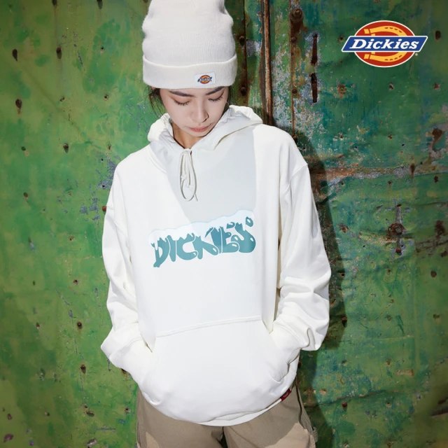 Dickies 男款米白色胸前趣味Logo文字印花設計休閒連帽大學T｜DK0A88CTC48