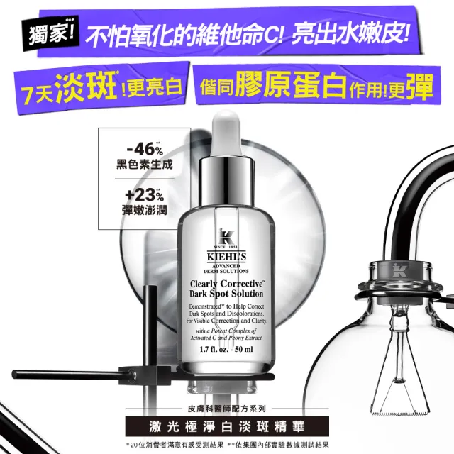 【契爾氏】官方直營 激光極淨白淡斑精華50ml(Kiehl’s/精華液/美白 保濕)