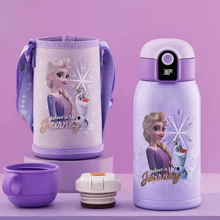 【Disney 迪士尼】智能顯溫316不鏽鋼一杯雙蓋吸管保溫杯/保溫杯 - 620ml/650ml附杯套(保溫瓶)