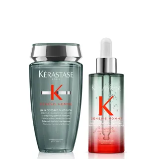 【KERASTASE 巴黎卡詩】濃密芯生調理組(男性/養髮/濃密/控油/蓬/洗髮精/頭皮精華)