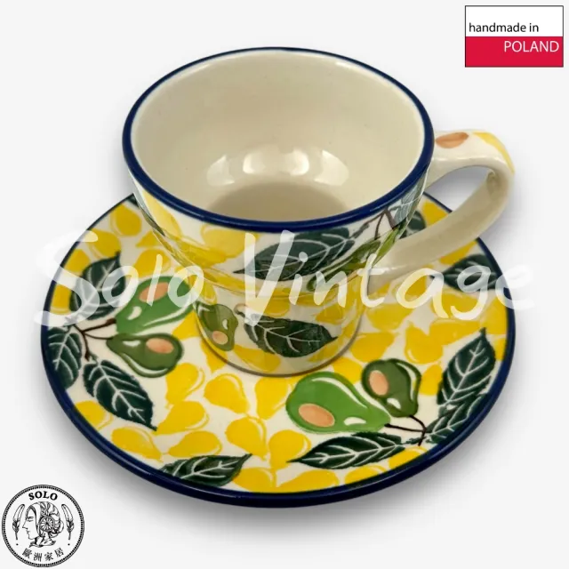 【SOLO 波蘭陶】波蘭製 CA 波蘭陶 130ML 咖啡杯盤組 粉香梨系列 CERAMIKA ARTYSTYCZNA
