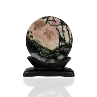 【花蓮玫瑰石藝術館】玫瑰石原石擺件(石中畫系列18cm)