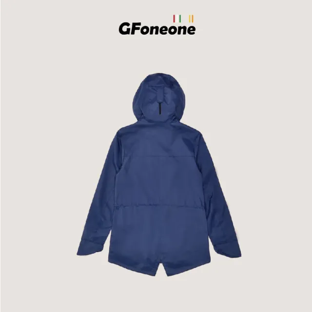 【GFoneone】女長版防水透氣機能外套-深藍(女外套 機能外套 薄外套 防水外套)