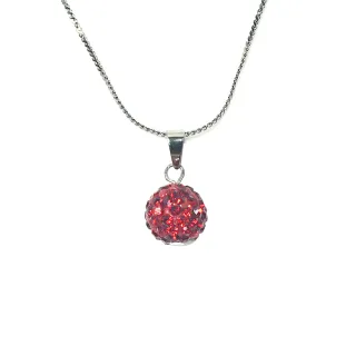 【HEMAKING】閃亮耀眼紅色水鑽項鍊(任選2條-10mm)