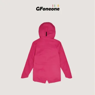 【GFoneone】女長版防水透氣機能外套-桃紅(女外套 機能外套 薄外套 防水外套)