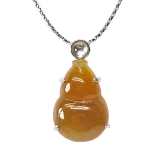 【文華珠寶】翡翠黃翡福祿玉墜 不含鍊(葫蘆玉墜 黃翡)