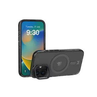 【MONOCOZZI】iPhone 16 磁吸金屬鏡頭支架防摔保護殼-透明/炭灰(支援MagSafe功能)