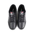 【FILA】Court Lux 男女 休閒鞋 基本款 皮革 百搭 厚底 增高 黑(4-C903W-001)