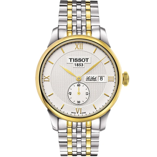 TISSOT 天梭 Le Locle Gent 力洛克系列 圖紋機械錶/銀x金39mm(T0064282203801)