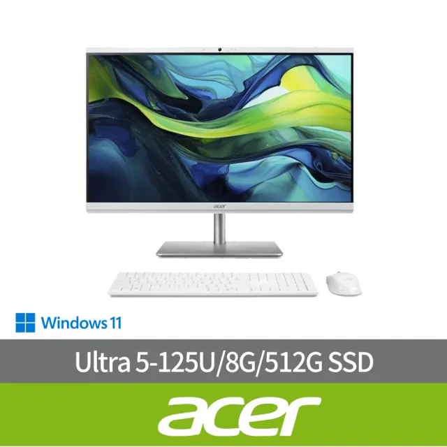 【Acer 宏碁】24型Ultra 5 AIO液晶電腦(Aspire C24-195ES/Ultra 5-125U/8G/512G SSD/W11)