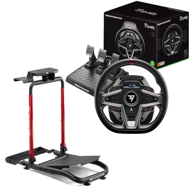 THRUSTMASTER 圖馬斯特 圖馬斯特 T248X 力回饋方向盤+NLR WHEEL STAND LITE 2.0 賽車架(支援Xbox、PC)