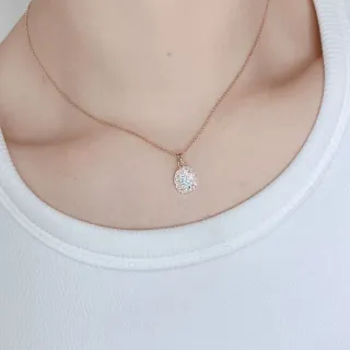 【似曾國際珠寶】現貨出清 IGI 18K玫瑰金一克拉Brilliant Cut圓鑽項鍊(培育鑽)