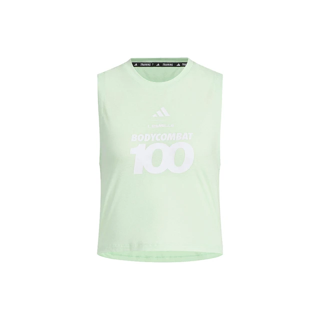 adidas 愛迪達 LM W TANK 女款 螢光綠色 修身 圓領 短版 吸濕排汗 運動 背心 JY3023