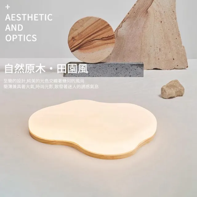 【聚美照明】吸頂燈 木紋 app三色無極調光 50CM 5500lm 智能高亮護眼款(臥室兒童燈/客廳燈/防藍光護眼燈)