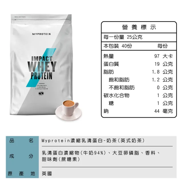 【MYPROTEIN】濃縮乳清蛋白1KG(多口味可選)