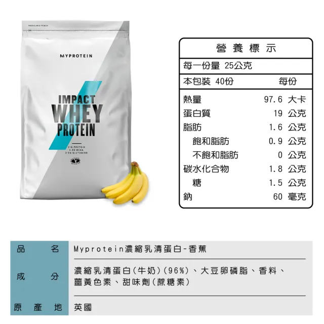 【MYPROTEIN】濃縮乳清蛋白1KG(多口味可選)