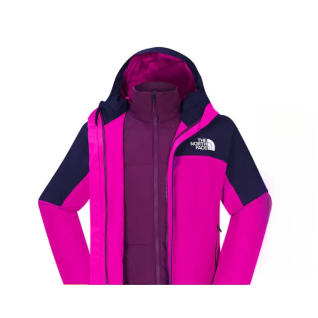 The North Face 外套 女款 運動連帽外套 三合一 衝鋒衣 羽絨 防潑水 GORE-TEX 粉紫 NF0A83RU4OU