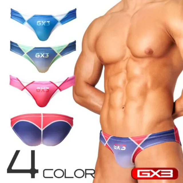 【GX3】日本 GX3  夏日水泳 漸層設計比基尼三角泳褲 競速型運動泳褲 1入 K2103