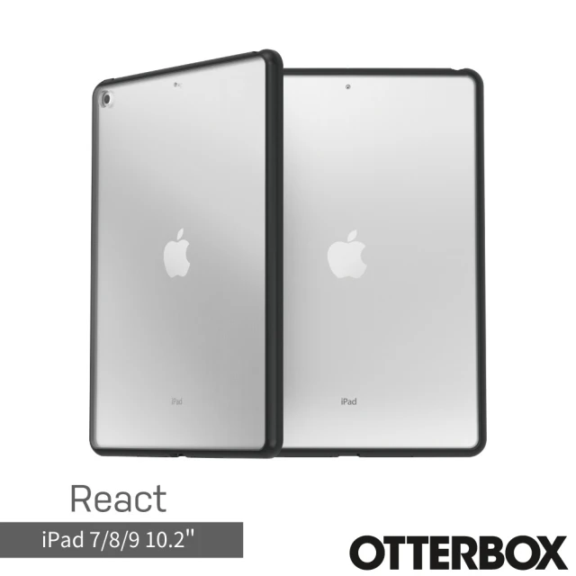 OtterBox iPad 10.2吋 React 輕透防摔殼(黑)