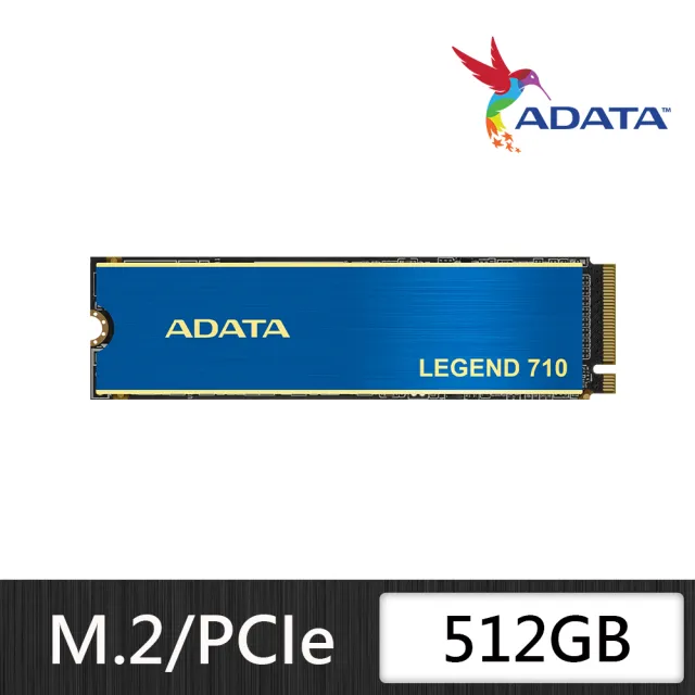 【ADATA 威剛】LEGEND 710 PCIe Gen3x4 M.2 2280 512GB 固態硬碟(讀2400MB/寫1000MB*附散熱片)