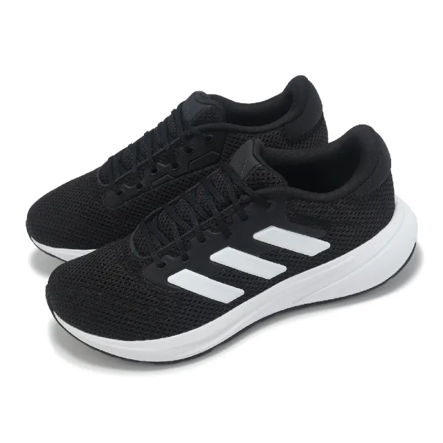 【adidas 愛迪達】慢跑鞋 Response Runner U 男鞋 女鞋 黑 白 入門款 緩衝 休閒 運動鞋 愛迪達(IH3579)