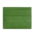 【BOTTEGA VENETA 寶緹嘉】簡約手工編織小牛皮拼接信用卡名片證件隨身卡夾(酪梨綠)