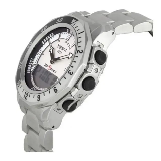 【TISSOT 天梭】SEA-TOUCH 觸控多功能潛水錶/白44mm(T0264201103100)