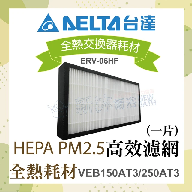 台達電子 全熱交換器耗材-HEPA PM2.5高效濾網1片(適用機型VEB150AT3/250AT3)