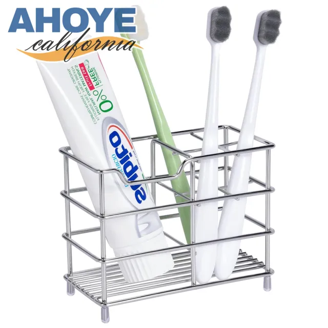 【AHOYE】六格不鏽鋼牙刷架(浴室收納置物架 漱口杯架 漱口杯牙刷架) 