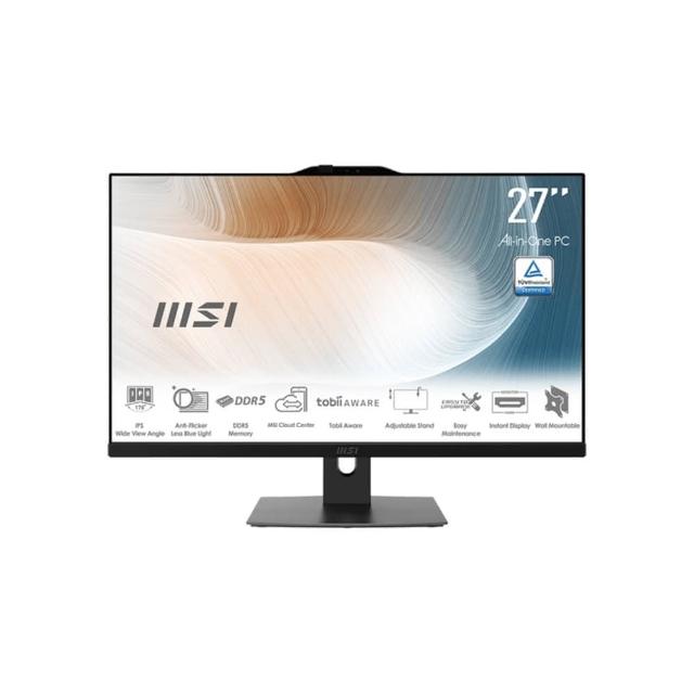  MSI 微星 1M-858TW 是一款高效能 27 吋 FHD AIO 一體型桌上型電腦，搭載 Intel Core 5 120U 處理器、1TB SSD 儲存空間與 8GB DDR5 記憶體（最高支援 64GB），內建 Intel Wi-Fi 6E 與藍芽 5.3，支援多項連線埠如 USB 3.2、HDMI 輸入/輸出，預載 Windows 11 Home 作業系統，附贈鍵盤滑鼠組，原廠 3 年保固，適閤家用娛樂與辦公需求。 