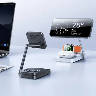 【Lisen】黑曼巴16.5W三合一無線充電座(無線/Magsafe)