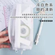 【考生必備】冷白透明雙層網紗文具筆袋(可入考場 學生 收納袋 網紗筆袋 鉛筆盒 收納盒 大容量)