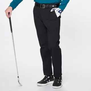 【LE COQ SPORTIF 公雞】高爾夫系列 男款黑色吸濕速乾抗UV雙向彈性基本款高爾夫球褲QGU8J800
