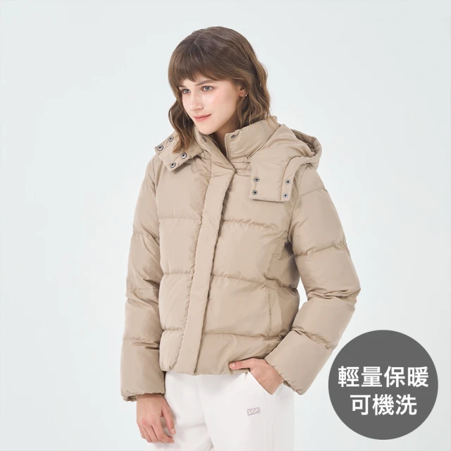 GIORDANO 佐丹奴 女裝手拍棉連帽外套 E-care輕暖系列(93 卡其色)