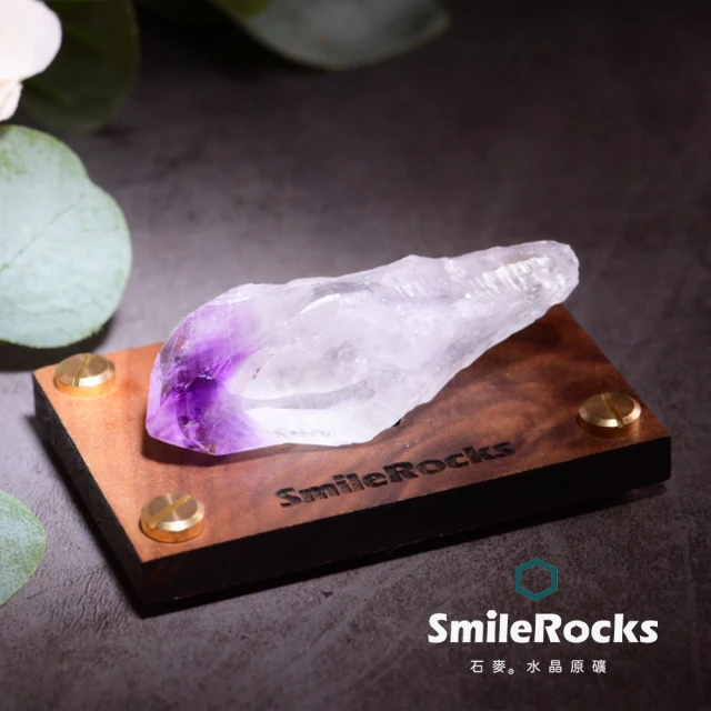 SmileRocks 石麥 石麥水晶原礦 紫鈦晶水晶原礦 No.043251006(SmilePad 6X9底板)