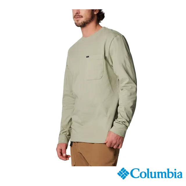 【Columbia 哥倫比亞】男款-UPF30長袖上衣-灰綠(UAE38490GG/IF)