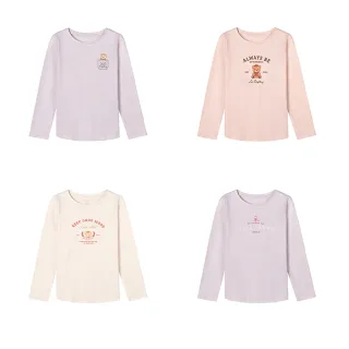 【GIORDANO 佐丹奴】童裝 小熊印花長袖上衣(多色任選)