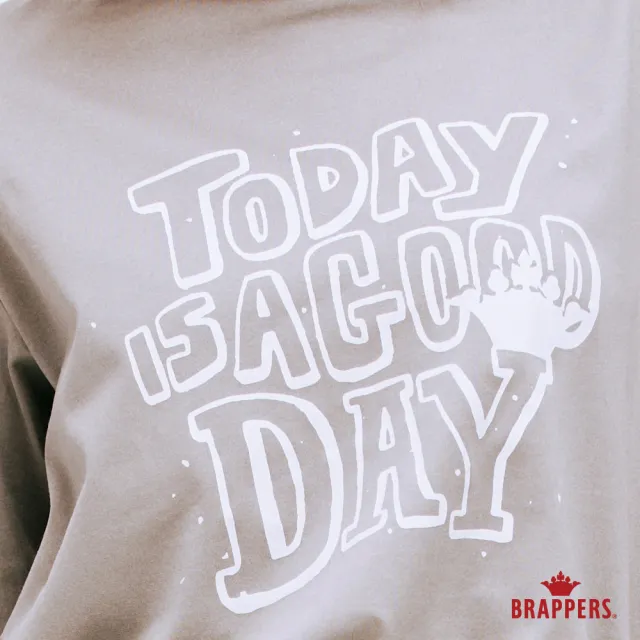 【BRAPPERS】女款 GOOD DAY印花圓領T(灰綠)