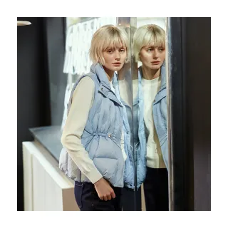 【Diffa】質感壓紋羽絨背心式外套-女