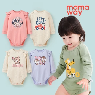 【mamaway 媽媽餵】BABY 迪士尼長袖包屁衣 小鹿斑比  多款任選(寶寶包屁衣、嬰兒連身衣)