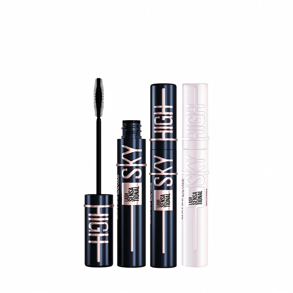 【MAYBELLINE 媚比琳】飛天翹防水睫毛膏3入組(#SKYHIGH)