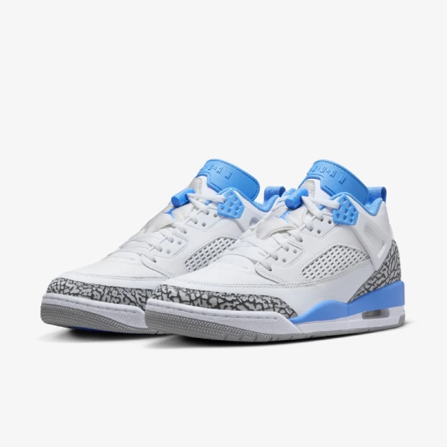 NIKE 耐吉 休閒鞋 Jordan Spizike Low 男鞋 UNC 白 北卡藍 爆裂紋 喬丹(FQ1759-141)