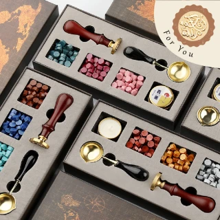 【Lacquer】復古風火漆章封蠟入門禮盒(蠟粒 印章 火漆蠟 火漆封印 交換禮物 火漆蠟禮盒)