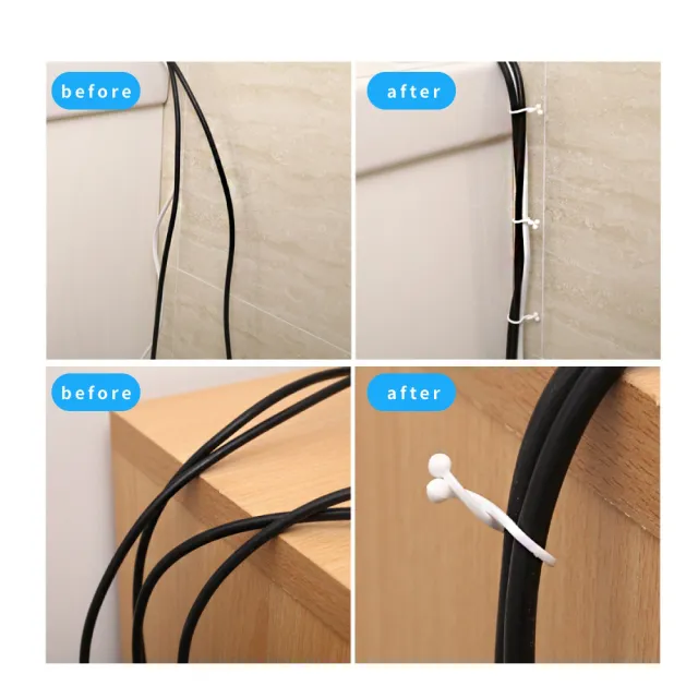 【電線整齊】日本懶人纏線器-20入(捲線器 整線器 束線帶 理線器 收線器 集線器 線材收納 耳機線 綁線帶)
