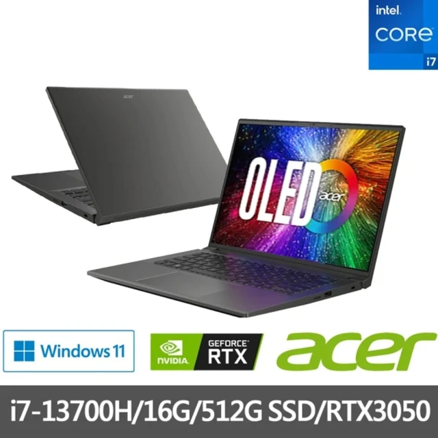 Acer 宏碁 14.5吋i7 RTX獨顯輕薄筆電(Swift X/SFX14-71G-74EQ/i7-13700H/16G/512G SSD/RTX3050/W11)