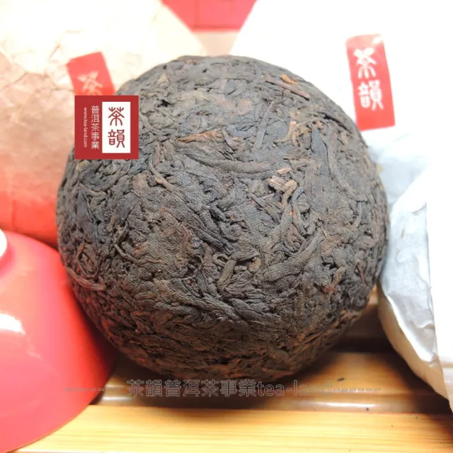【茶韻】普洱茶90年代陳期20多年典藏歲月熟沱茶葉100g/沱X2 茶葉禮盒(熟茶/極品老茶 附小麻袋*2.茶刀*1)