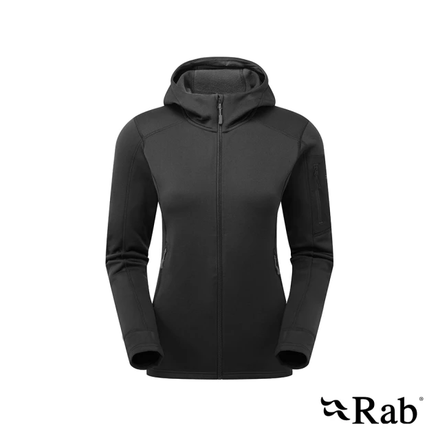 RAB Modulus Hoody Women 快乾排汗彈性保暖連帽外套 女款 黑色 #QFG16