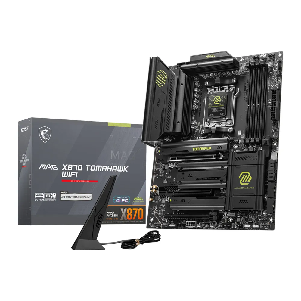 【MSI 微星】MAG X870 TOMAHAWK WIFI DDR5 主機板+AMD R7 9700X代理盒裝 8核 16緒 中央處理器(M+C組合)